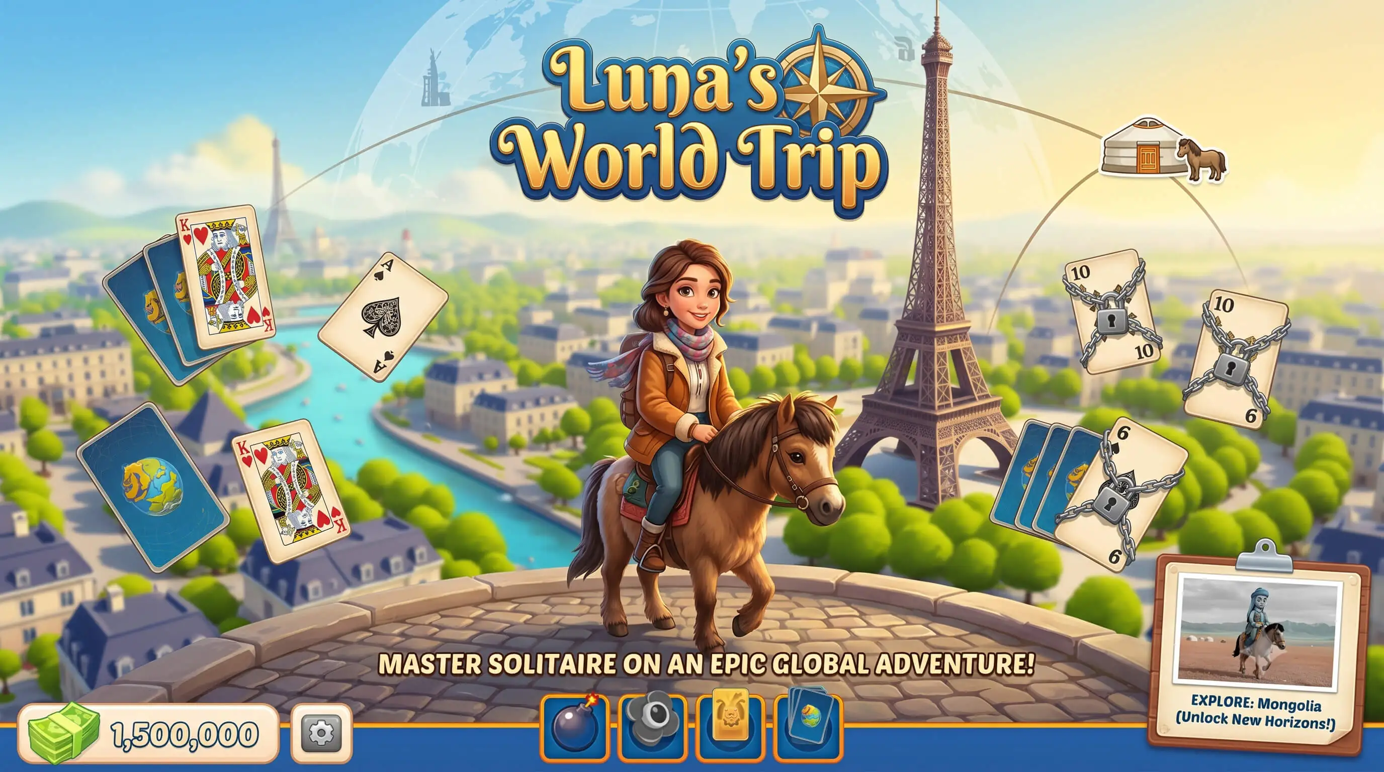 Luna's World Trip: Solitaire - HTML5 Game - Solitaire Game - Construct 3