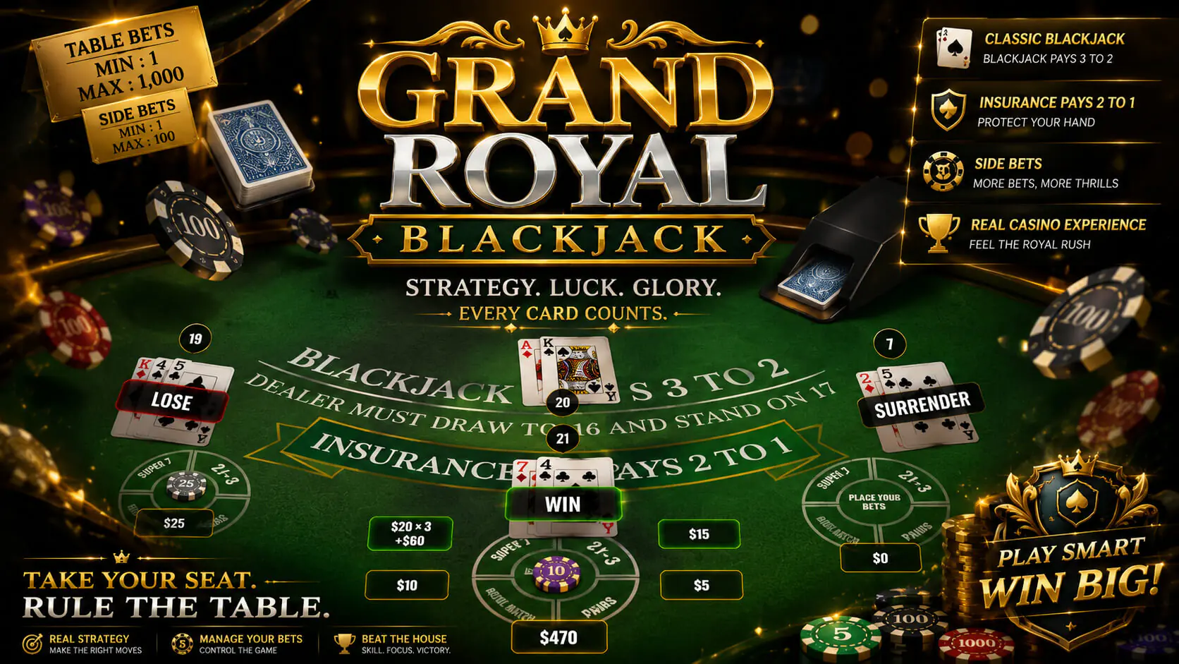 Grand Royal Blackjack - HTML5 Casino Game