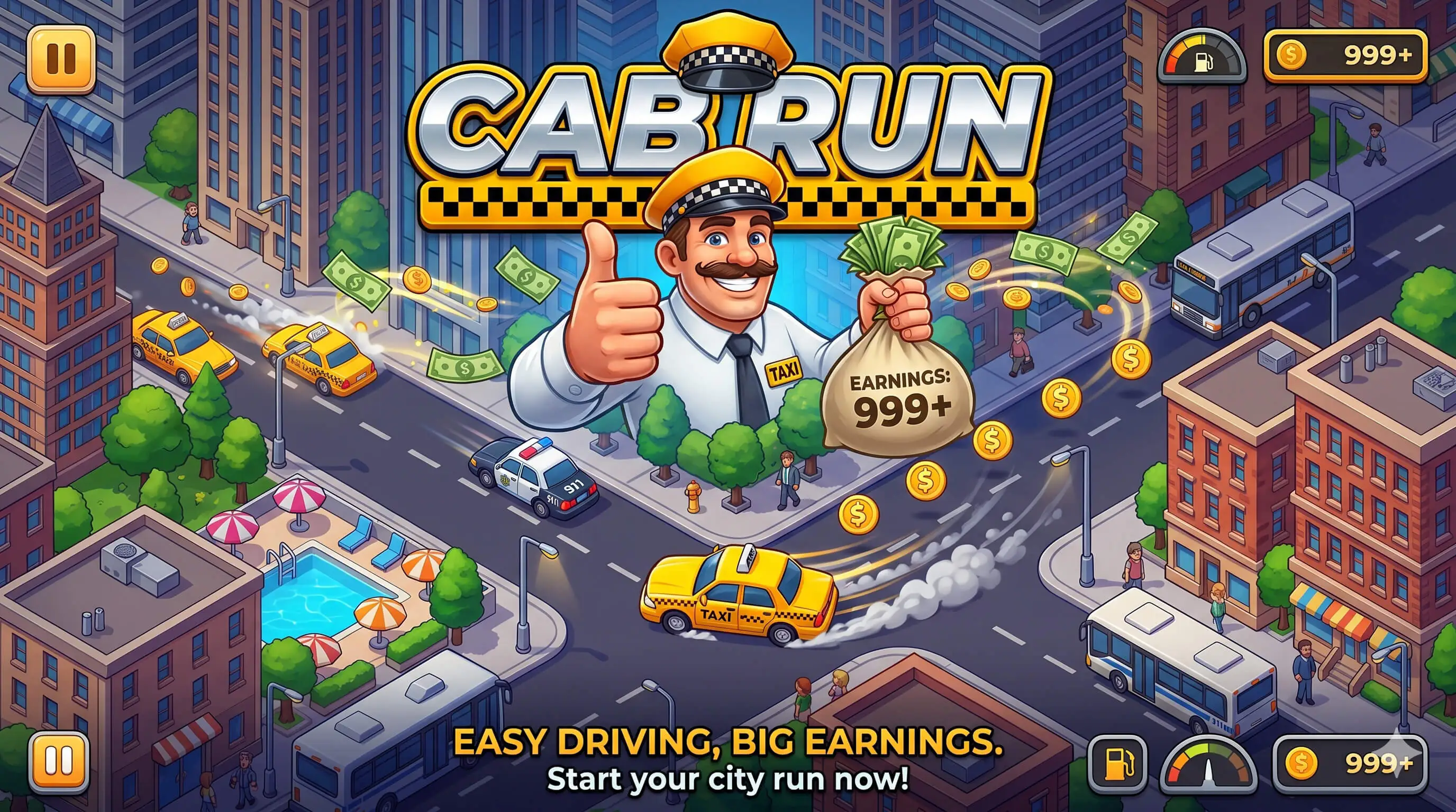 Cab Run – Taxi Pick & Drop Game | Construct 3 | 3D | HTML5