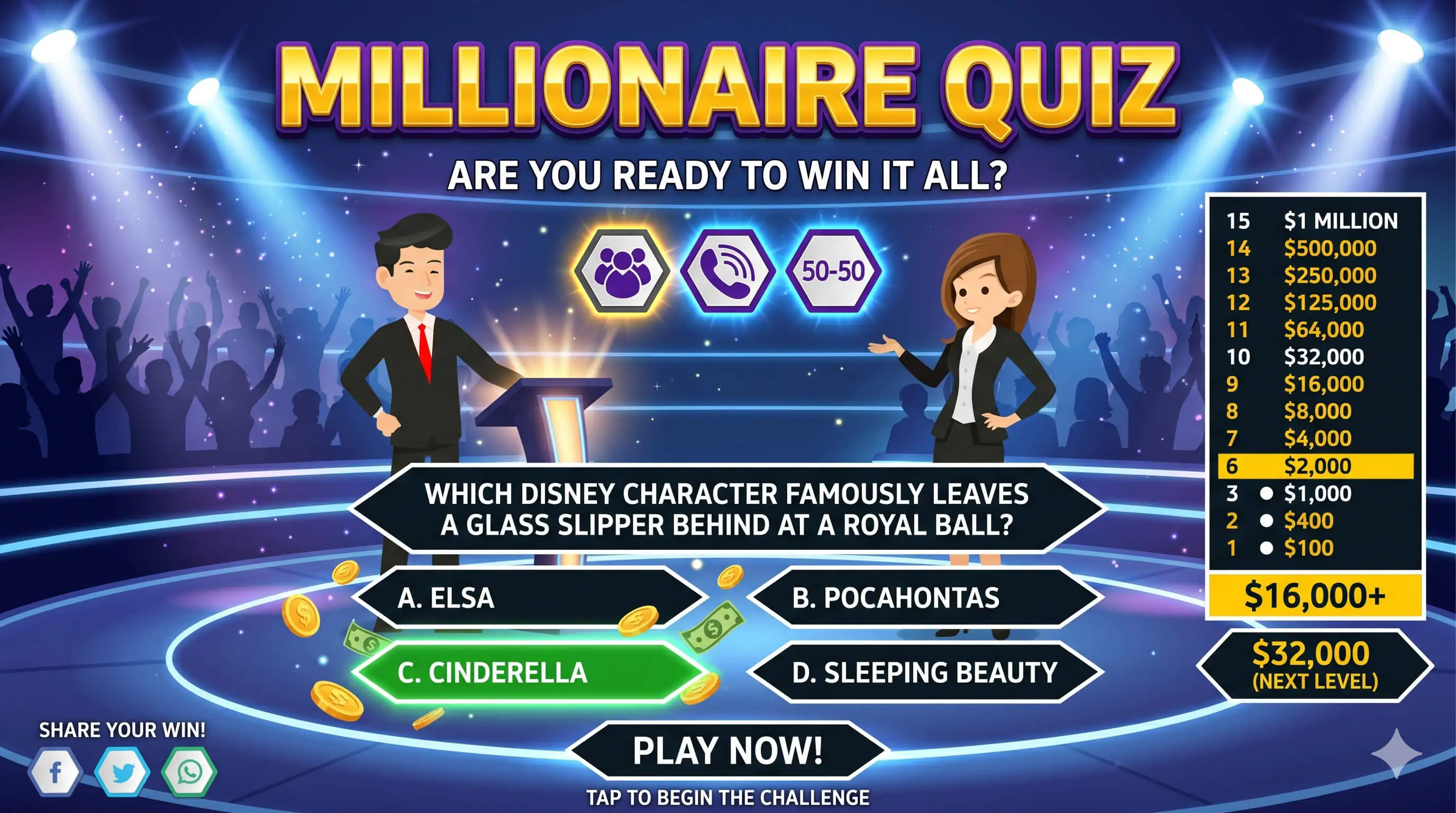 Millionaire Quiz - HTML5 Game