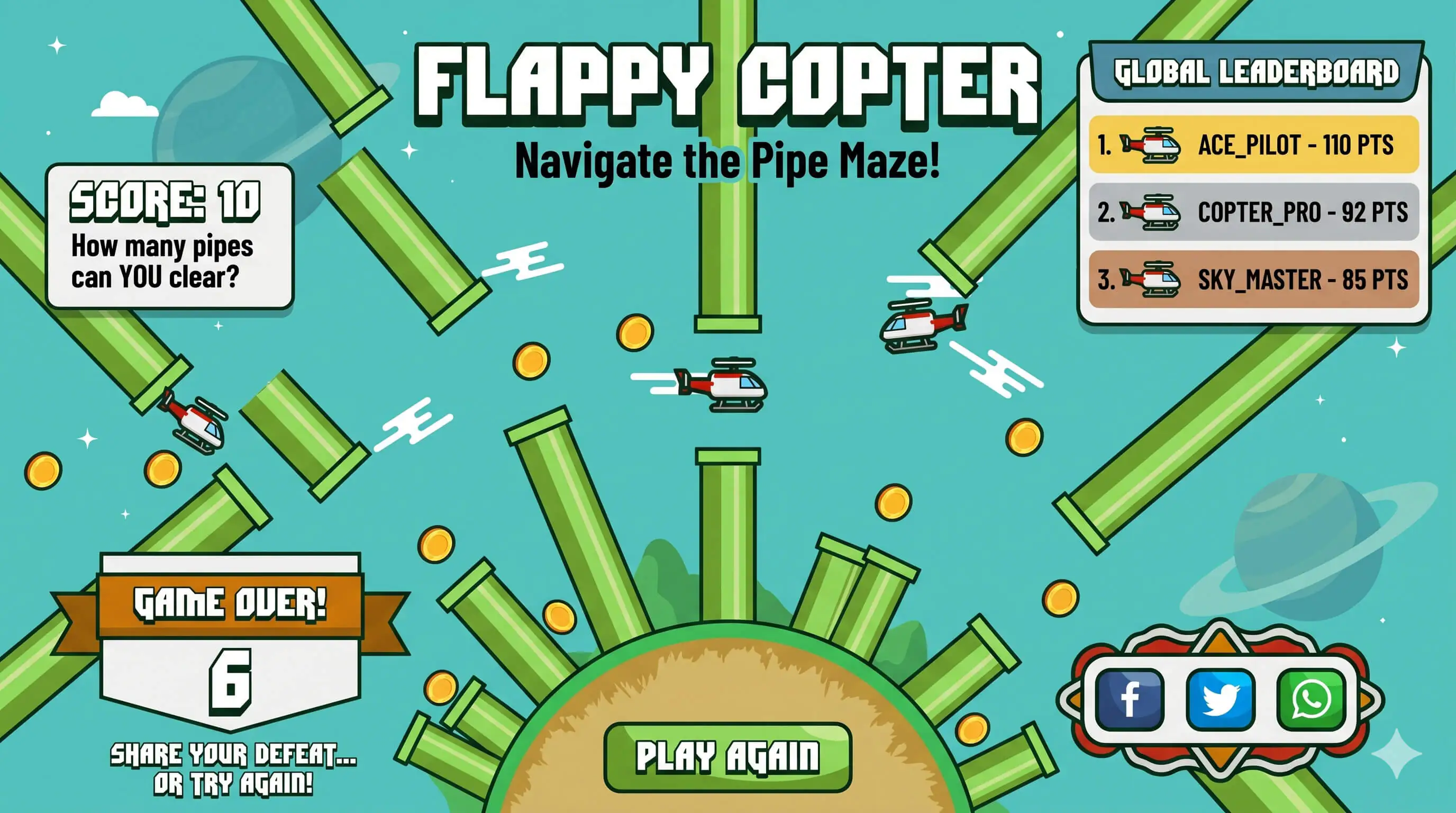 Flappy Copter - HTML5 Game
